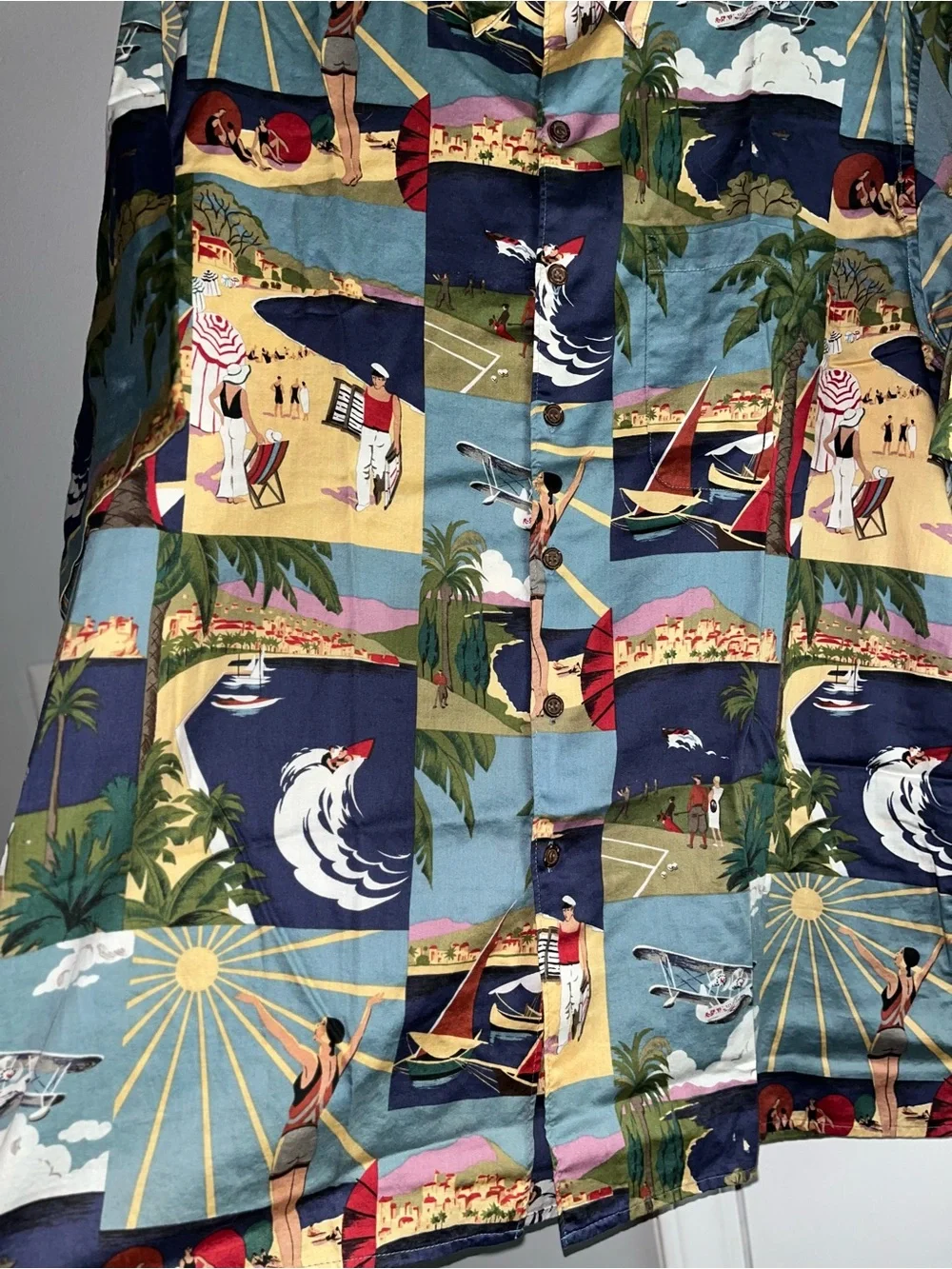 Reyn Spooner Egyptian Cotton Hawaiian Art Deco Print Short Sleeve Button Down - Picture 11 of 11
